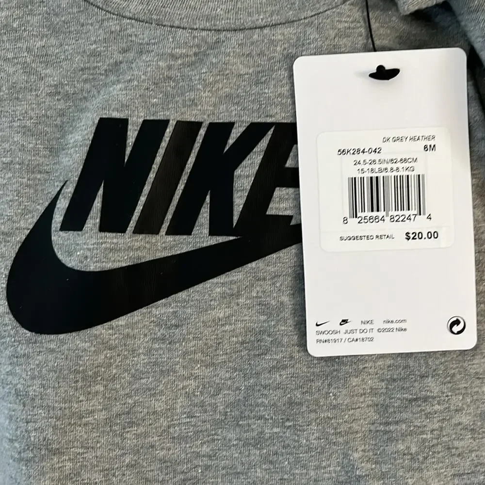 Nike Baby Non-Footed gray Coverall 6M